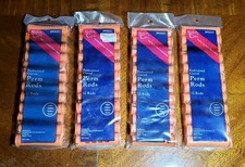 Vtg Salon Care Professional 3/4" Curved Perm Rods 48 Natural Rubber Band Clasps