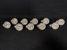 10 Vintage Christmas Tree Candle Holders Pinecone Clip On Silver Metal