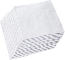 Men'S Pure White 100 Cotton Handkerchief Pack of 12