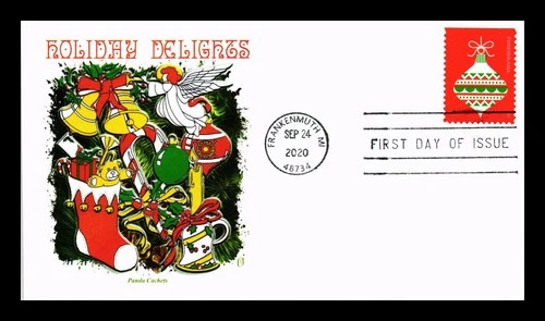 US COVER FIRST DAY OF ISSUE PANDA CACHETS HOLIDAY DELIGHTS CHRISTMAS ORNAMENT