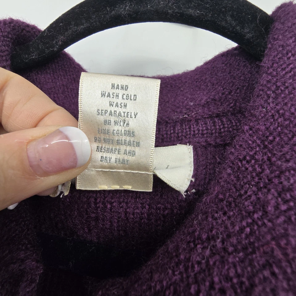 Cárdigan de Colección Studio Works 100% Lana con Cremallera para Mujer MED Púrpura Bolsillos Carrera Cálido Foto 4 de 4
