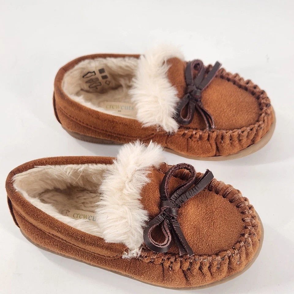 Mocasines sin cordones J.Crew Crewcuts gamuza imitación piel de oveja niño pequeño 5 marrón Foto 2 de 4