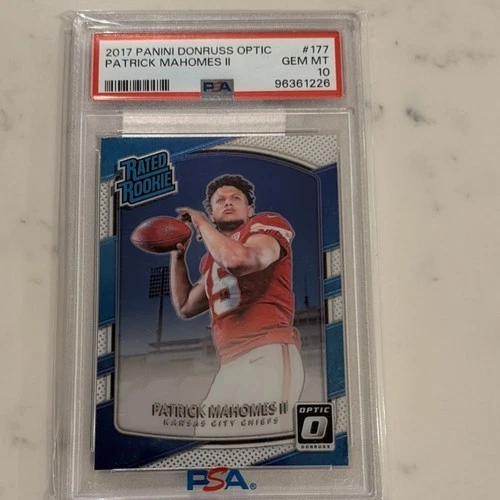 2017 Panini Donruss Optic Rated Rookie #177 Patrick Mahomes II Chiefs PSA 10