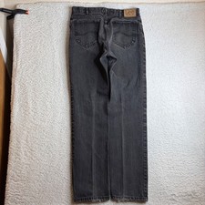 80s Lee Mens Faded Black Straight Leg Denim Jeans 34x34 32x32 100 Cotton fade