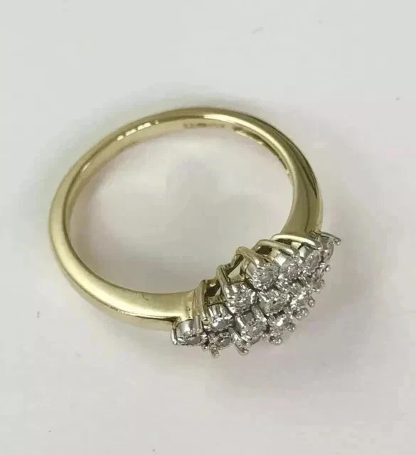 2Ct Round Cut Lab-Created Diamond Cluster Engagement Ring 14K Yellow Gold Plated - Image 4 of 4