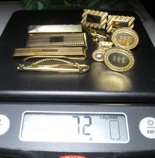 All 12k Gold Filled Mens Jewelry Tie Clasps Cufflinks Anson Swank Jewelmont 72g