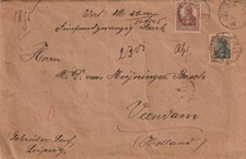 16) GERMANY 1919   25 Pf. + 35 Pf. GERMNIA  on WAARDE COVER to VEENDAM  HOLLAND