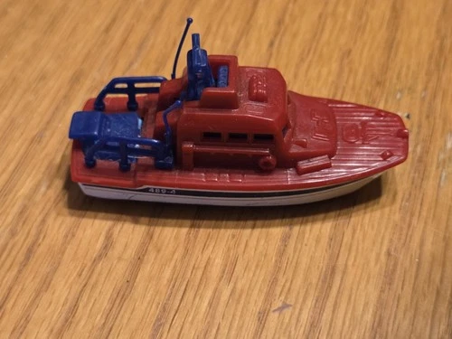 Vintage 1998 Sea And Rescue Boat Matchbox Car Blue And Red