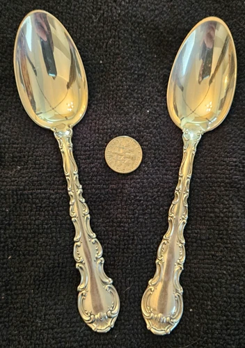 2 Gorham STRASBOURG Sterling Silver Teaspoons - 5-7/8” - 62g total (1.99ozt)