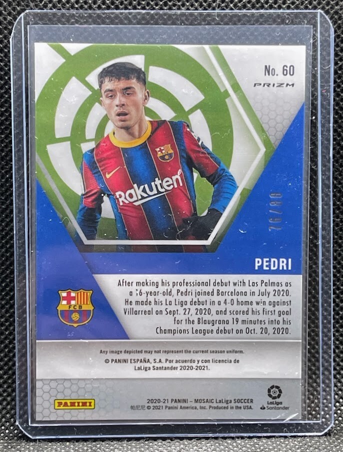 2020-21 Panini Mosaic La Liga =Pedri= ROOKIE RC GOLD & RED #'d /88