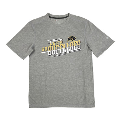 Champion - Men's NCAA Colorado Buffaloes ''Let's Go'' Shirt - Heather Gray - Small