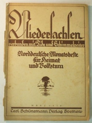 Niedersachsen Monatshefte Heimat & Volkstum 1930 /03 Schimmelreiter & Tide B8682