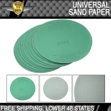 10PCS Wet Dry Green Sanding Paper Collision Repair Sand Disc 800 Grit 5Inch PSA