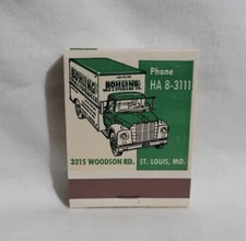 Vintage Bohling Moving Van Storage Co Matchbook St Louis MO Advertising Full