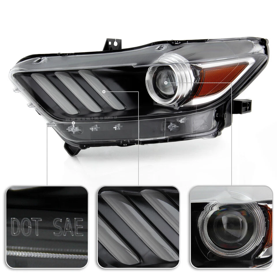 Juego de faros proyectores tubo LED tipo HID/Xenón para Ford Mustang 2015-2017 Foto 3 de 4