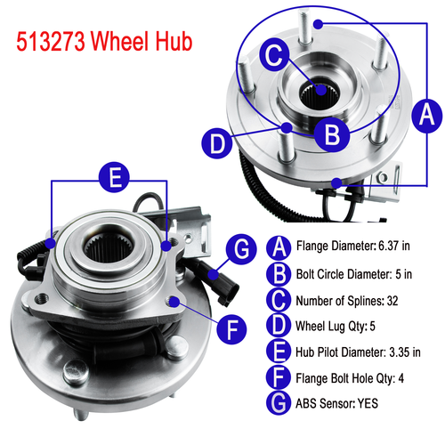 Front Wheel Hub Bearing For Dodge Grand Caravan Chrysler Town Country