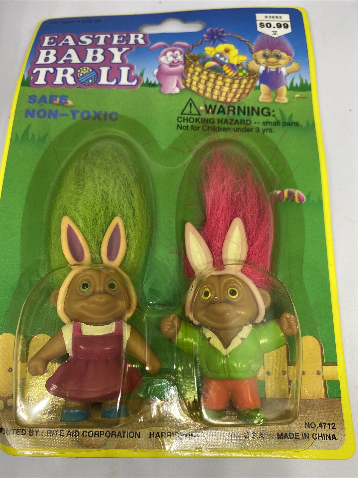 Vintage Easter Baby Troll 1992  SOMA Kids Goods Sealed Package New