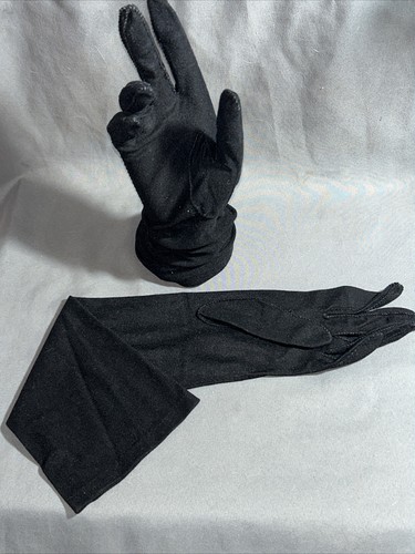 Vintage Estate Women's Black Semi Formal 17" 3/4 Gloves S G9 - Picture 2 of 6
