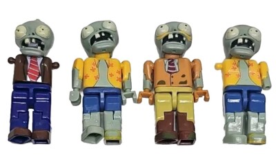 PVZ Basic Zombie Knex Minifigure Plants Vs Zombies Rare Lot Of 4 FREE SHIPPING 