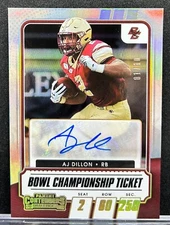 AJ Dillon 2021 Contenders Draft BOWL CHAMPIONSHIP AUTO #d 1/10 Packers BC Eagles