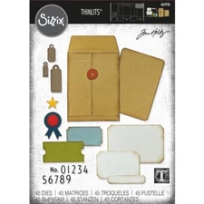 Tim Holtz "COLLECTOR" Sizzix Thinlits Cutting Dies- 45 Dies MSRP $30