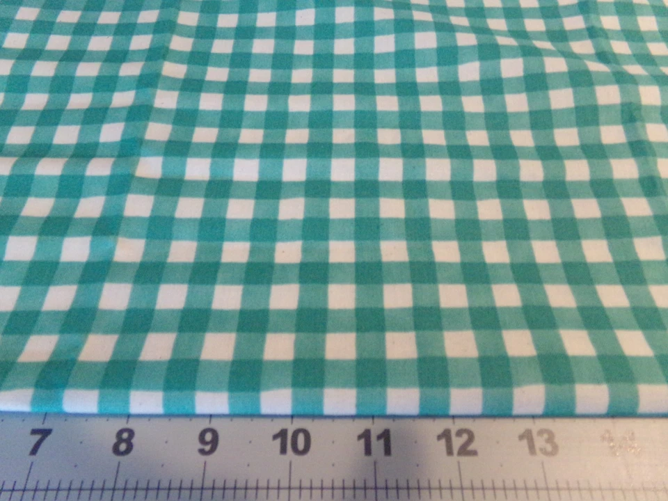 1 YD X44" VINTAGE TEAL GREEN CHECKS /MODA DEB STRAIN NEW COTTON #8756 - Image 2 of 4