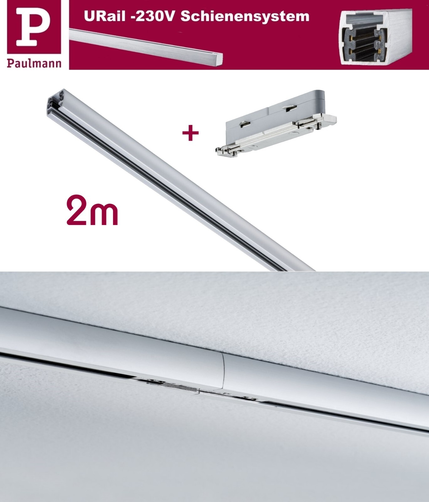 Paulmann URail Schiene chrom matt 2 m max. 1.000 W - Image 9