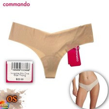 NWT Commando Women's One Size Invisible Rib Thong BMR100 Beige 22