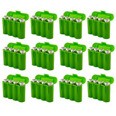 12 EBC Battery Green Plastic AA AAA Battery Holder Box Storage Cases