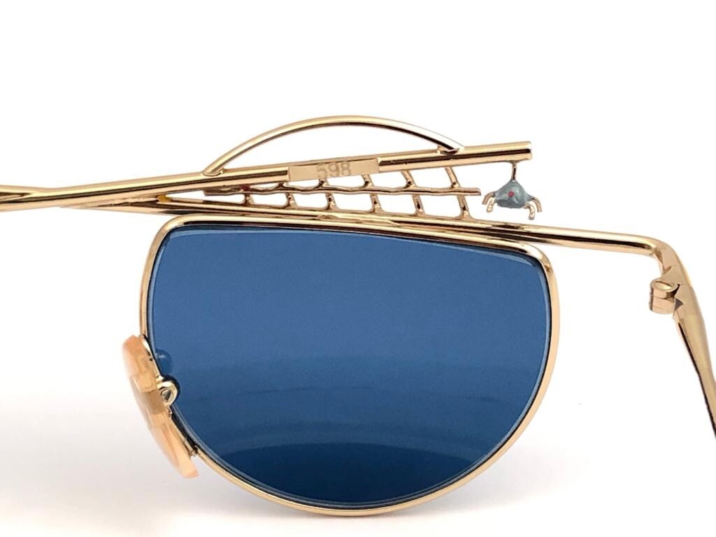 VINTAGE RARE TAXI BY CASANOVA AVANTGARDE ST GOLD BLUE LENS