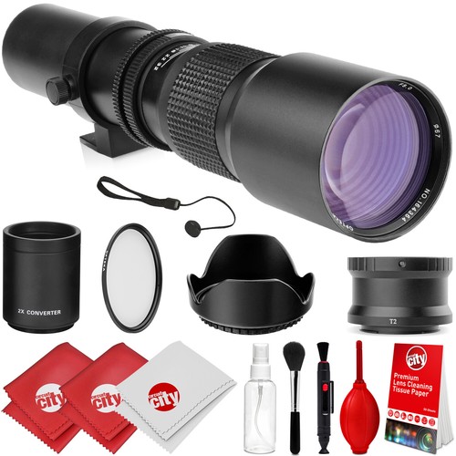 Opteka 500mm/1000mm Telephoto Lens for Olympus M43 OM-D OM-5 OM-1 E-M1X E-M10 - Picture 1 of 12