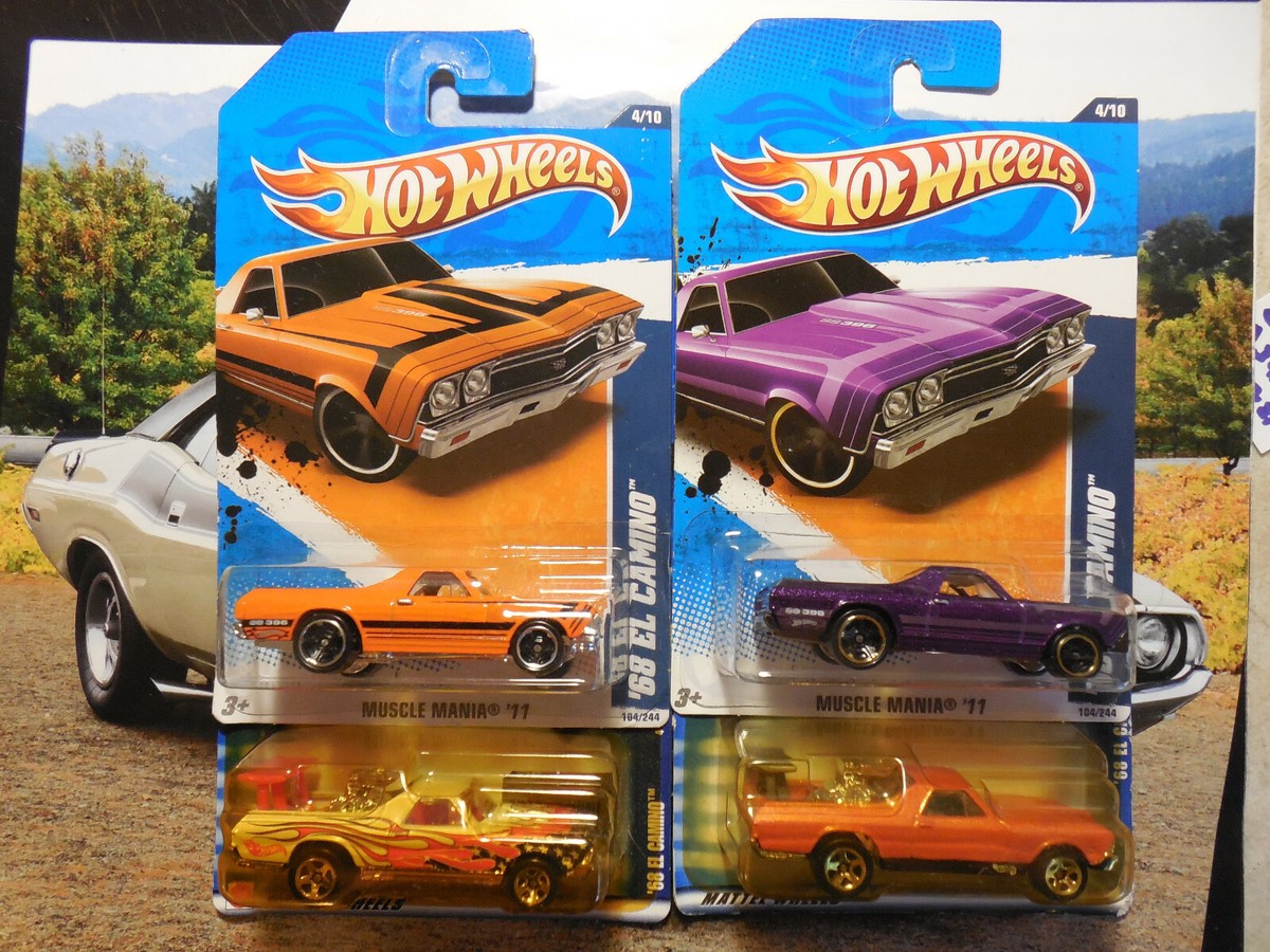 Hot Wheels '68 EL Camino LOT 4 MUSCLE MANIA STARS STRIPES