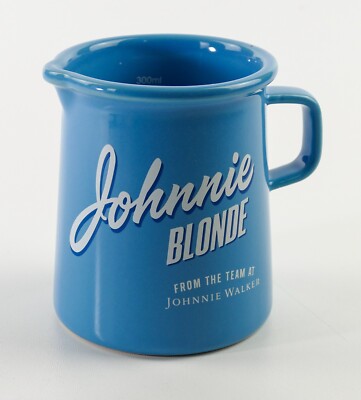 Johnnie Walker Blonde Whisky Glass Blue Water Carafe 300ml Ceramic Pitcher 8577