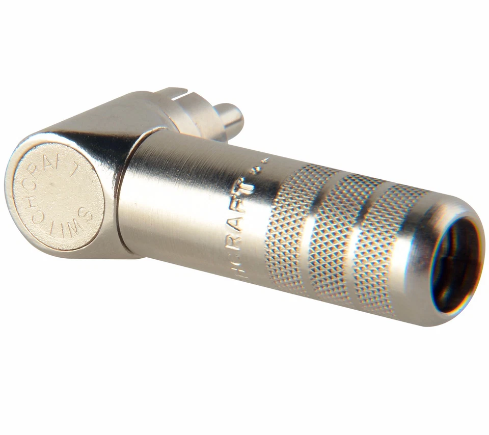 (4 Pack) Switchcraft 3502RA Right Angle 90° Nickel Phono RCA Plugs, Solder Term - Image 3 of 3