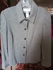 Vintage Liz Claiborne Lizsport Womens Black  White Houndstooth Blazer/Jacket 10