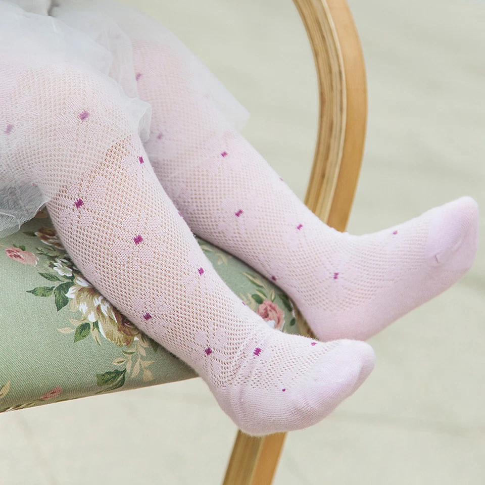 Niños Niños Niñas Malla de Algodón Lunares Flora Medias Pantimedias Ballet Danza Pantalones Foto 4 de 4