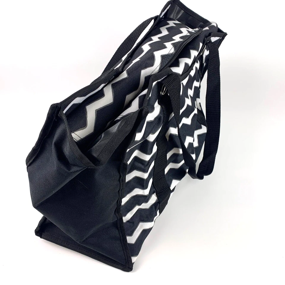 Bolso Organizador Thirty-One 31 Todo el Día Negro Chevron Rojo Bordado Escuela Sucks Foto 2 de 4