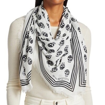 Alexander McQueen マフラー skull 腰巻き 00s Y2k Early 2000s Chiffon Skull Scarf | Authentic & Vintage | ReSee