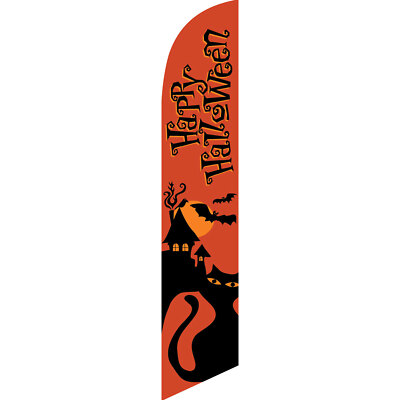 Halloween Castle/Cat/Bat  2 1/2 ft X 11 1/2 ft Windless Swooper Flag (Flag Only)