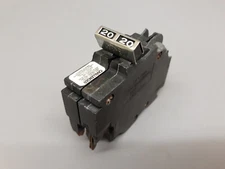 20 Amp FPE American 2 Pole Thin Breaker Tie Bar Chipped