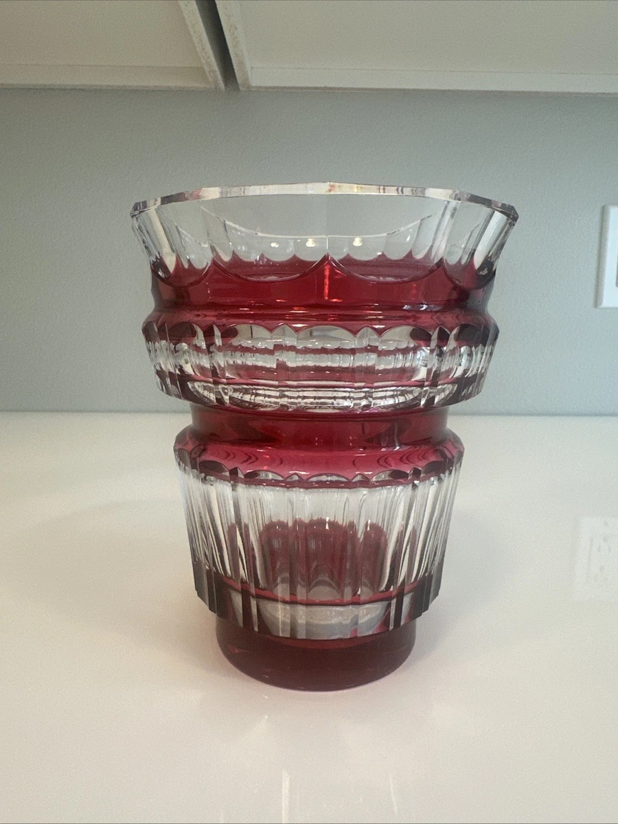 Val Saint Lambert ルビー色 大型クリスタル花瓶 Val ST Lambert Vase Indiana OTHER Art Glass for sale | eBay