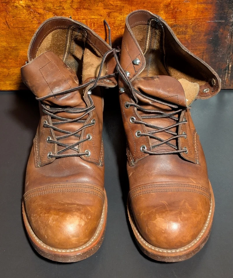 Red Wing 8111 Iron Ranger 琥珀色束带皮革踝靴 11.5 D 码 — 第 4/4 张图片