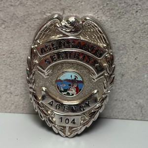 VTG Security Officer Shield Obsolete Collectible Costume Numbered Chrome Eagle