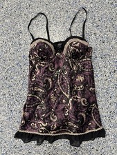 Apt. 9 black and purple babydoll lingerie Babydoll with lace trim Size Medium