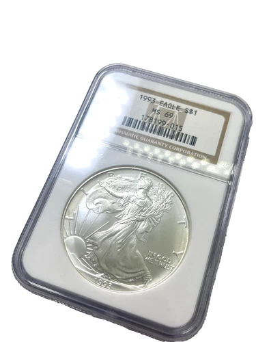 1993 American Silver Eagle 1oz Fine Silver $1 NGC MS69