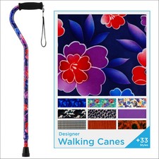 Designer Walking Cane with Offset Handle, Lightweight Adjustable Walking Stic...