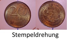 20 Pfennig 1989 A DDR-M&uuml;nze - Stempeldrehung - SELTEN!