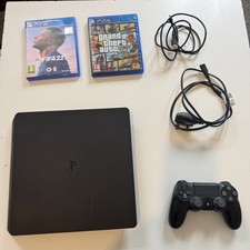 Sony PlayStation 4, PS4 Slim 500GB Black | Controller| Leads | 2 Games|