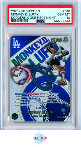 MONKEY.D.LUFFY ONE PIECE EB02-010 2025 DODGERS X ONE PIECE NIGHT - EN PSA 10