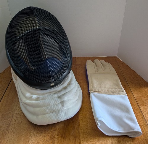 Blue Gauntlet 1000NW Fencing Mask M003-BG Olympic Level 1 Size L w/Glove